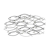 39" Dark Gray Metal Coastal Fish Wall Décor