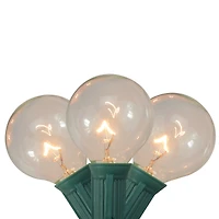 20ct. Clear G40 Globe Patio Garden Christmas Light Set With Green Wire