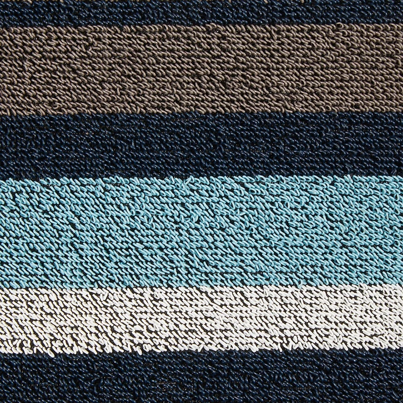 Blue And Gray Stripe Tufted Loop Textilene Mat