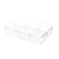iDesign 6 Compartment Plastic Drawer Organizer