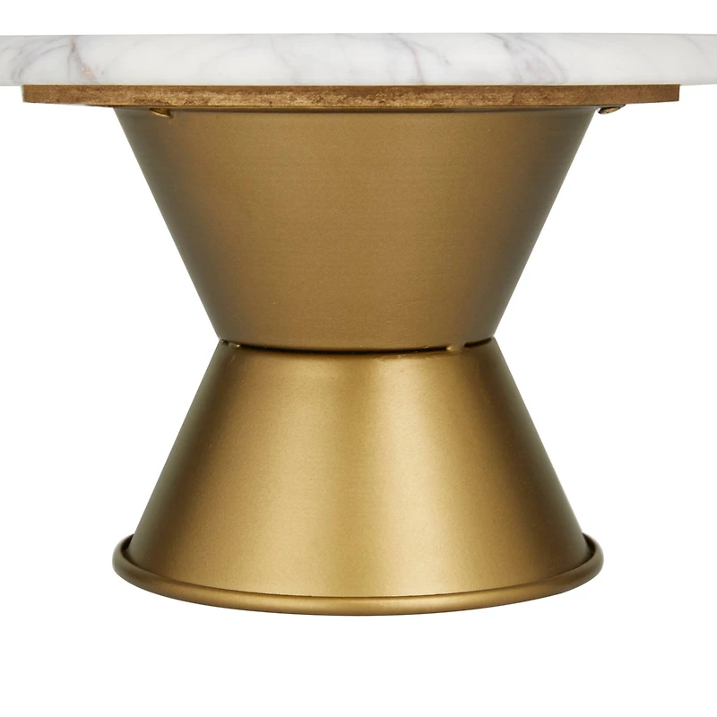 White Glam Cake Stand, 10" x 10" x 6"
