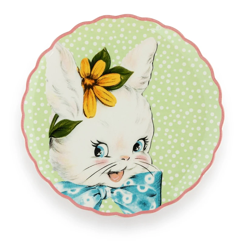 Mr. Cottontail 8" Scalloped Easter Plates Set