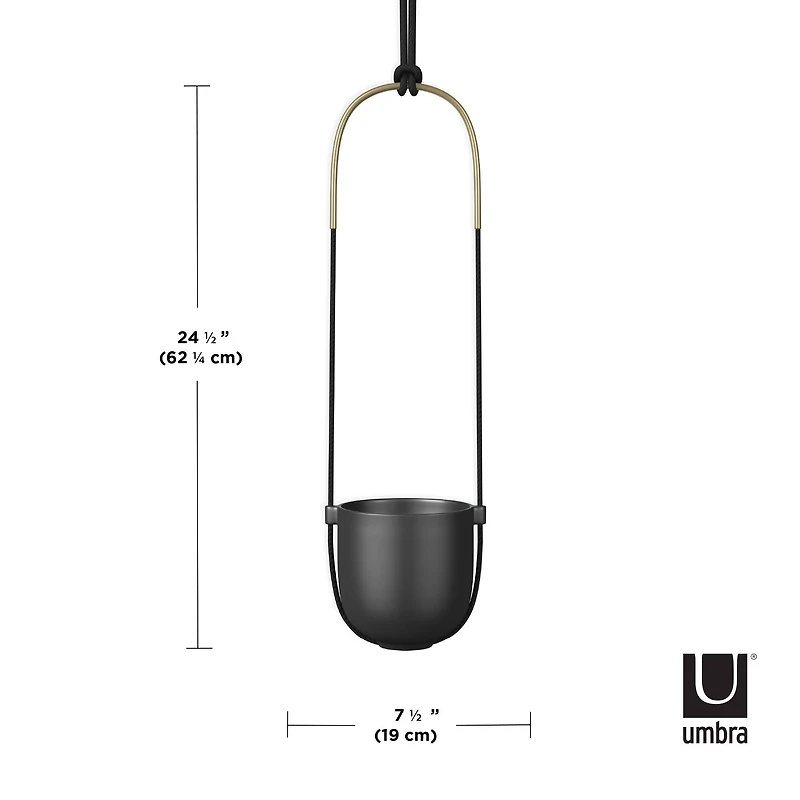 Umbra Black Bolo Hanging Planter