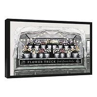 Flower Truck 31.73" x 21.73" Black Framed Canvas