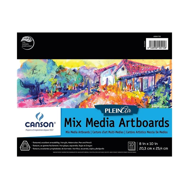 6 Packs: 10 ct. (60 total) Canson® Plein Air Mix Media Artboards, 8" x 10"