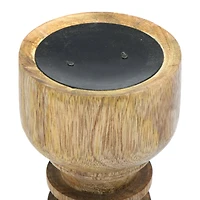 Hello Honey® Turned Wood Pillar Candle Holders Set