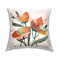 Stupell Industries Vivid Flower Arrangement Abstract Orange Petals Throw Pillow, 18" x 18"