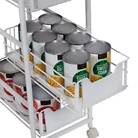 Honey Can Do White 4-Tier Slim Rolling Cart