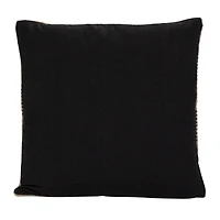 Hello Honey® 20" x 20" Brown & Tan Checkered Indoor & Outdoor Hand-Woven Fabric Pillow