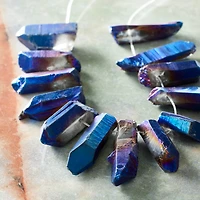 Sapphire Luster Quartz Nugget Beads by Bead Landing™