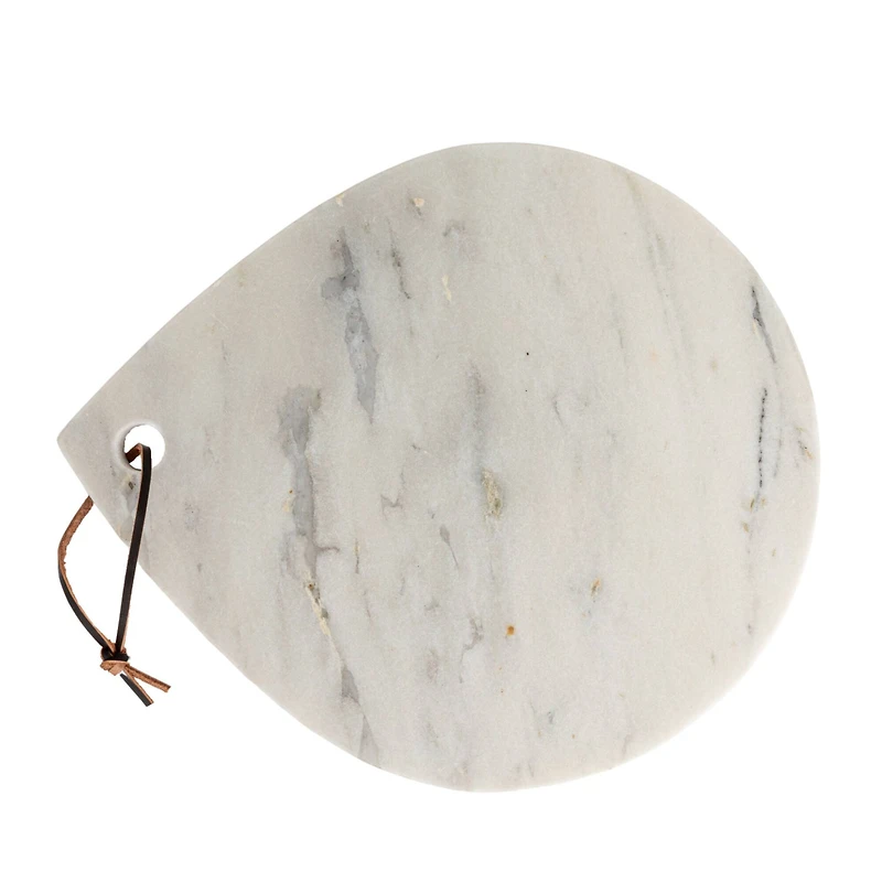 Hello Honey® 14" White Mélange Marble Board with Handle