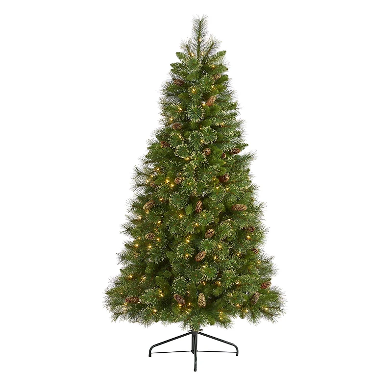 6ft. Pre-Lit Golden Tip Washington Pine Artificial Christmas Tree, Clear LED Lights