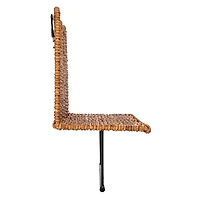 Hello Honey® Natural Rattan Wicker Wall Shelf with Scalloped Edge & Metal Rod