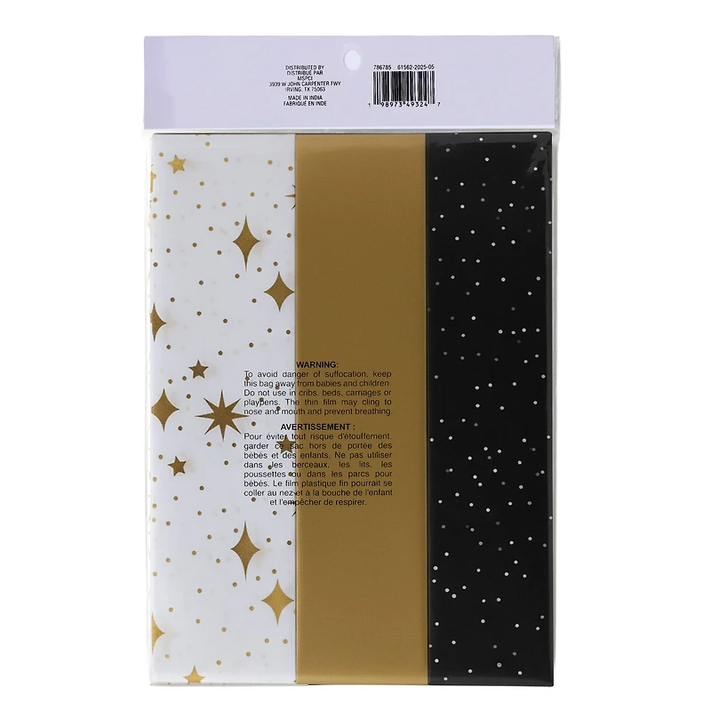 Black & Gold Foil Tissue Paper, 24ct. by Celebrate It™