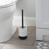 Bath Bliss Black & White Toilet  Brush & Holder Set