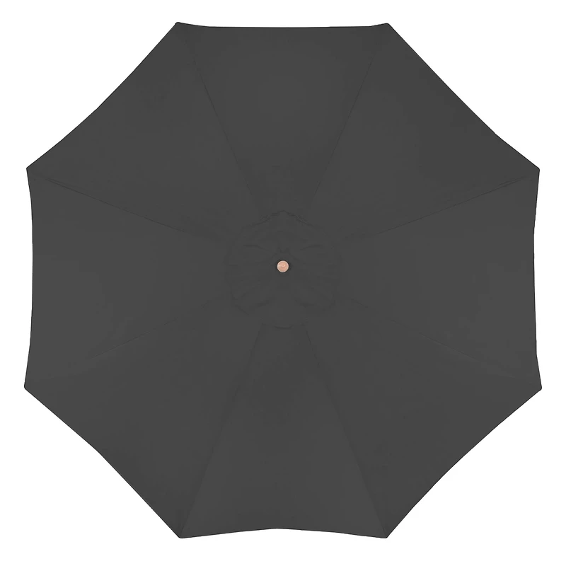 8.5ft. Gray Outdoor Patio Market Umbrella with Wooden Pole