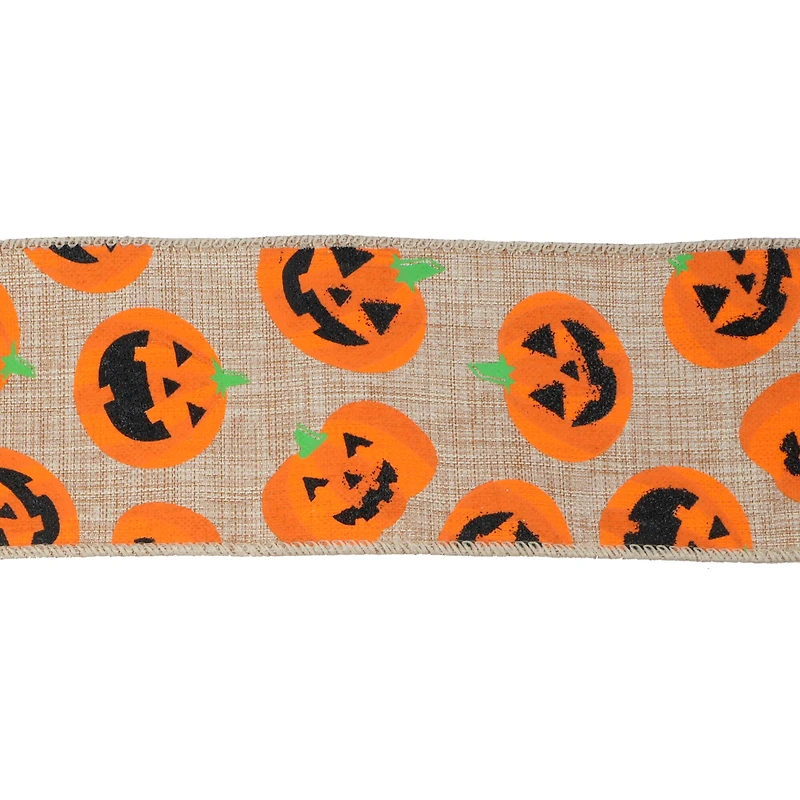 2.5" x 20ft. Pumpkin Wired Faux Burlap Ribbon by Celebrate It® Halloween