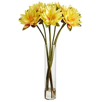 2.5ft. Yellow Lotus Arrangement in Cylinder Vase