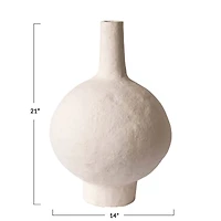 Hello Honey® 21" White Decorative Handmade Paper Mache Vase