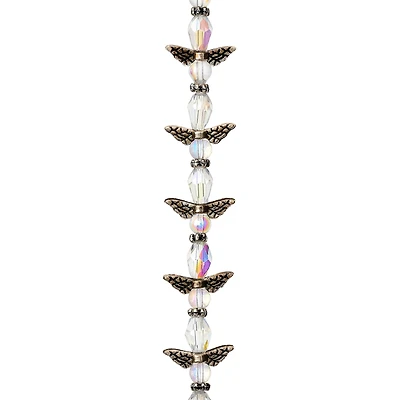 Glass, Metal & Crystal Mini Angel Beads, 12mm by Bead Landing™
