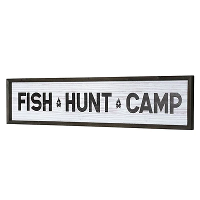 American Art Décor™ 36" Fish, Hunt, Camp Wood Novelty Wall Sign