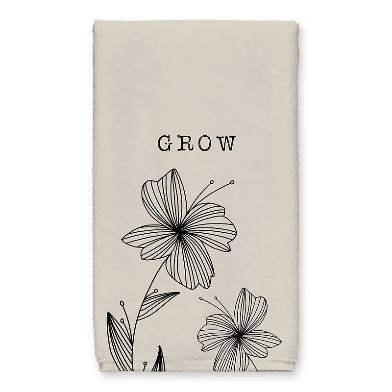 Grow Cream Florals 16" x 25" Tea Towel Set of 2