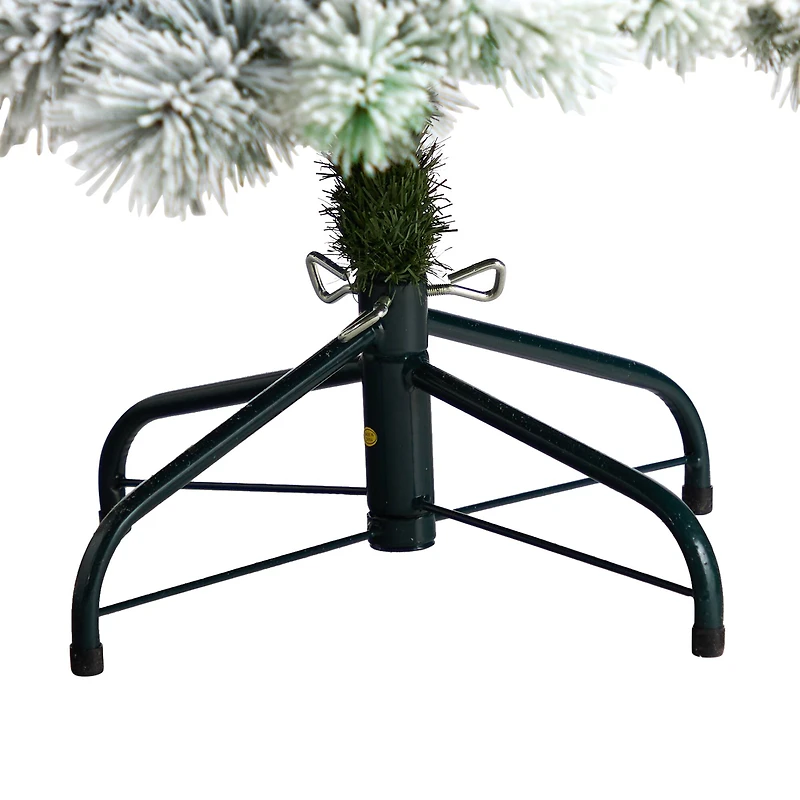 5ft. Pre-Lit Flocked Oregon Pine Artificial Christmas Tree, Clear Lights