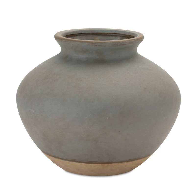 9" 2-Tone Gray Ceramic Vase