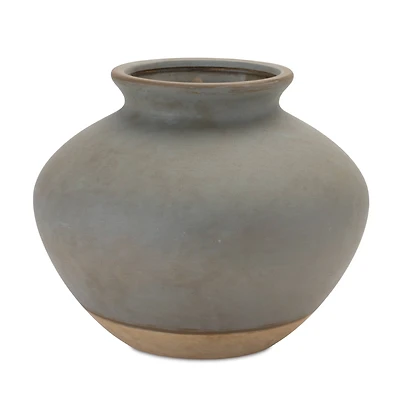 9" 2-Tone Gray Ceramic Vase
