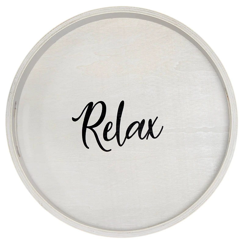 Elegant Designs™ 13.8" Round Relax Serving Tray with Handles