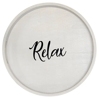 Elegant Designs™ 13.8" Round Relax Serving Tray with Handles