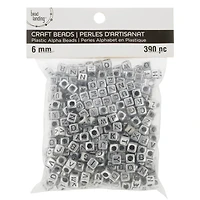 Silver Alphabet Cube Crafting Beads, 6mm by Bead Landing™