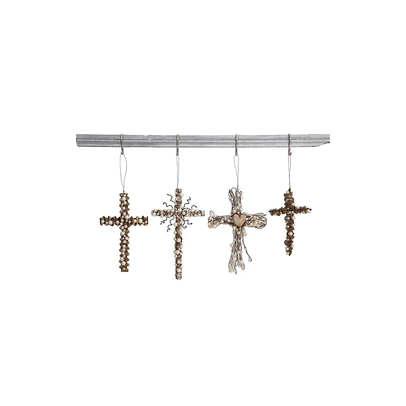 Hello Honey® Wire Cross with Beads Ornaments Set