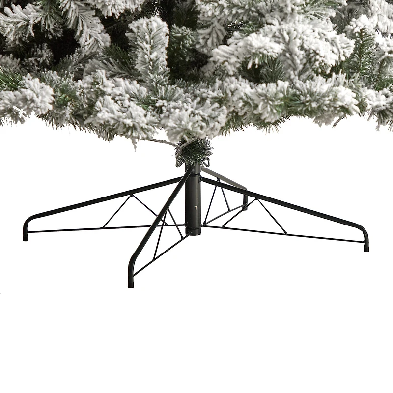 10ft. Pre-Lit Flocked West Virginia Fir Artificial Christmas Tree, Clear LED Lights