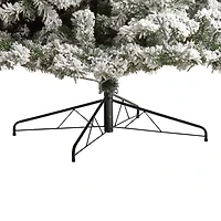 10ft. Pre-Lit Flocked West Virginia Fir Artificial Christmas Tree, Clear LED Lights