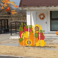Glitzhome® 41.75" Fall Metal Pumpkin Patch Combo Yard Stake