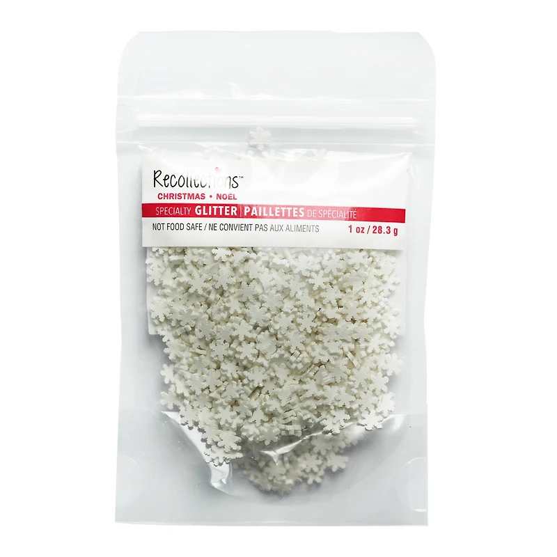 1oz. White Snowflake Specialty Glitter by Recollections™