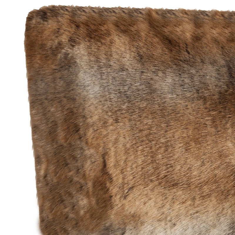 Hastings Home Brown Faux Mink Fur Pillow