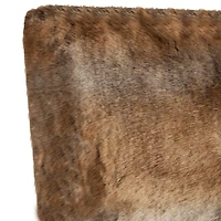 Hastings Home Brown Faux Mink Fur Pillow