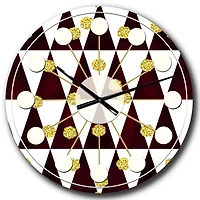 Designart 'Gold Polka Dot Pattern Ii Mid-Century Modern Wall Clock
