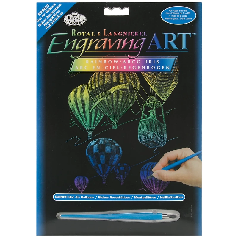 Royal & Langnickel® Engraving Art™ Hot Air Balloons Rainbow Foil Kit