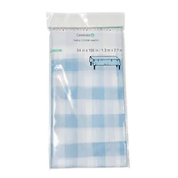 24 Pack: 54" x 108" Blue Gingham Plastic Table Cover by Celebrate It™
