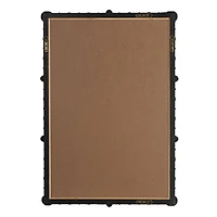 Hello Honey® 30.75" x 44" Black Chic Wood Beaded Dowel Frame Mirror