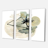 Designart - Abstract Landscape Of Mountains Moon and Tree