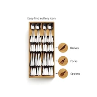 Joseph Joseph DrawerStore Bamboo Large Compact Cutlery Organizer