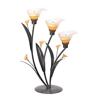 13.5" Amber Lilies Tealight Holder