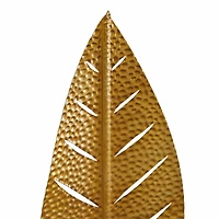 Gold Metal Contemporary Leaf Sculpture Set