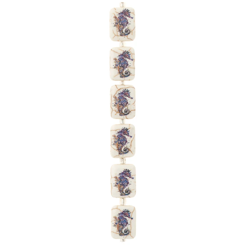 Seahorse Print Stone Beads, 20mm by Bead Landing™