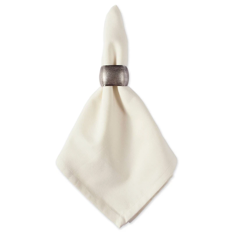 DII® Silver Textured Square Napkin Rings, 6ct.
