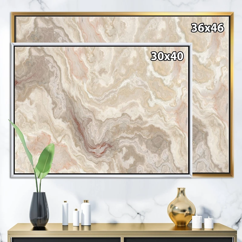 Designart - White Onyx Natural White Marble